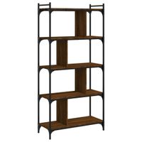 estanteria  libreria 5 estantes madera marron roble 76x32x158 cm