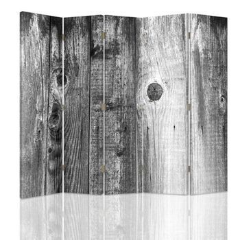 Biombo Black And White Wood - Separador De Ambientes  Cm. 180x180 (5 Paneles)