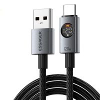 mensaje es-x89 6a 120w usb-a a usb-c cable de pantalla digital para carga rapida y transmision de datos nucleo de cobre