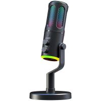 microfono the g-lab k-mic neon usb cardioide con control de volumen y rgb