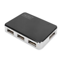 concentrador usb 20 digitus da-70222 4 puertos mini-b 480mbps negroplata alimentado