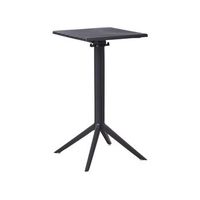 mesa de balcon sintetica con tablero abatible resistente al aire libre exterior negro lemnos