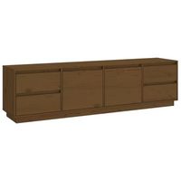 mueble de tv madera maciza de pino marron miel 176x37x475 cm