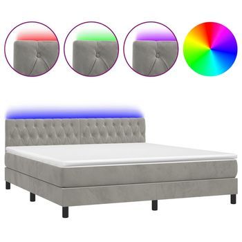 Cama Tapizada 203x180x88 Cm Espuma - Gris
