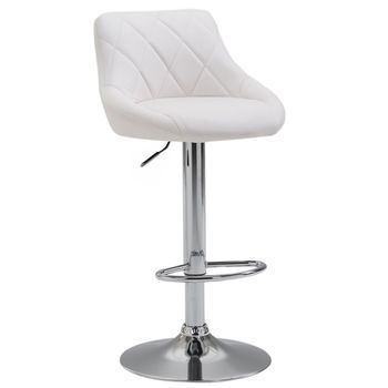 Taburete De Bar Lazio Simil Cuero Blanco 49x46x83 Cm Clp