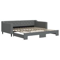 cama para adulto  cama individual  sofa cama nido tela gris oscuro 100x200 cm