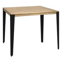 mesa lunds alta 80x140x110cm negra en madera maciza de pino acabado vintage estilo industrial box furniture