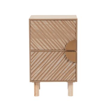 Pequeño mueble de almacenaje con 2 cajones tallados