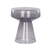 mesa de centro de vidrio con estilo moderno transparente forma redonda gris laguna