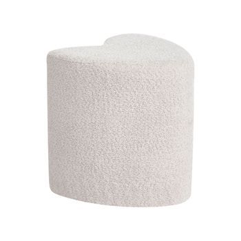 Puf Tapizado En Forma De Corazón Reposapiés Otomana De Chenilla Beige Scotia