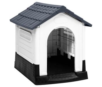 Vidaxl casa para perro gris 57x68x66 cm polipropileno