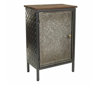 Mesita de noche alexandra house living marrón gris 23 x 56 x 37 cm