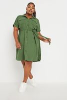 yours vestido camisero caqui  mujer curvy y tallas grandes yours