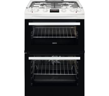 ZCK66350WA 60 cm Dual Fuel Cooker - White, White