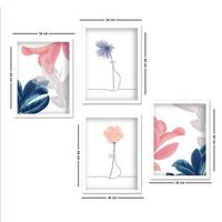 cuadro decorativo enmarcado set125 multicolor 34x44 cm 4 piezas