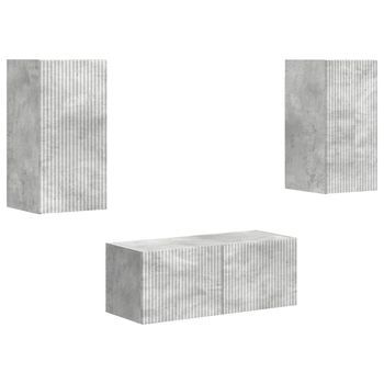 Conjunto De Mueble De Tv 2 Uds | Mueble De Salón | Gabinete De Tv Gris Concreto