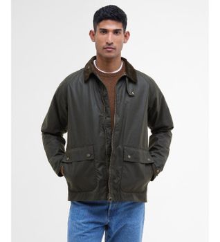 Barbour para hombre. MWX2205 Chaqueta Bedale marrón (L), Casual, Algodón