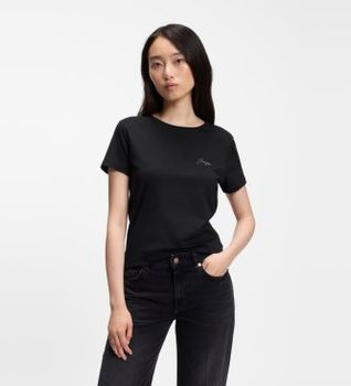 BOSS para mujer. 50571415 Camiseta Elove negro (M), Casual, Algodón, Manga corta