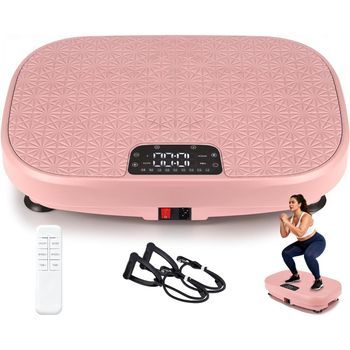 Máquina Quemagrasas Rosa Con 199 Niveles De Vibración 9 Programas Altavoz Incorporado Y Tabla De Vibración Fitness Zmh