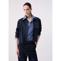 liu jo camisa camisa de raya diplomatica con bolsillo para mujer