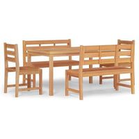 juego de comedor para jardin 5 piezas madera maciza de teca vidaxl