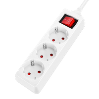 aigostar regleta alargador de 3 enchufes con cable de 15 metros e interruptor color blanco