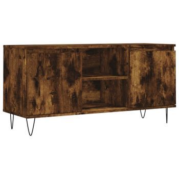 Mueble Tv | Mueble De Salón | Armario Tv Madera De Ingeniería Roble Ahumado 104x35x50 Cm