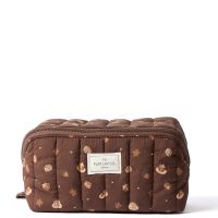 the flat lay co marshmallow flat lay makeup box bag - pumpkin spice