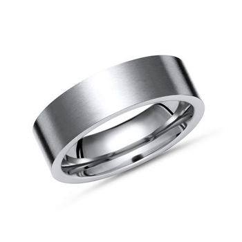 Anillo de titanio liso mate de 7 mm de ancho