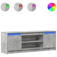 mueble de tv  mueble de salon  gabinete de tv led madera ingenieria gris hormigon 1395x34x50 cm
