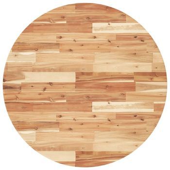 Tablero De Mesa | Tablero Escritorio Redondo Madera Maciza De Acacia Ø90x2 Cm