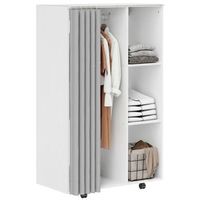 armario ropero movil con ruedas de melamina 80 x 40 x 128 cm  blanco