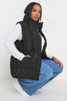 Yours Chaleco Acolchado Ligero Negro , Mujer Curvy Y Tallas Grandes, Yours