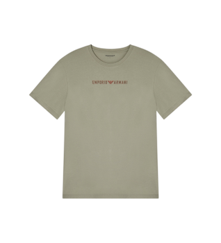 Emporio Armani para hombre. EM000377_AF19055 Camiseta Textured Logobanda verde (M), Homewear, Algodón, Manga corta
