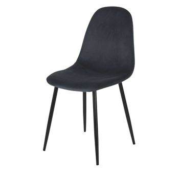 Silla de comedor de terciopelo reciclado gris pizarra