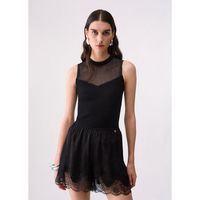 liu jo blusa top con inserciones see-through para mujer