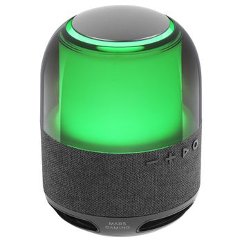 Mars Gaming MS-FLOW, Altavoz Portátil Bluetooth 15W, Iluminación Orbilight RGB 360°, Sonido Potente con Driver DeepBass 57mm, Altavoz Gaming Compacto con Bluetooth 5.3 y MicroSD, Altavoz en Negro,