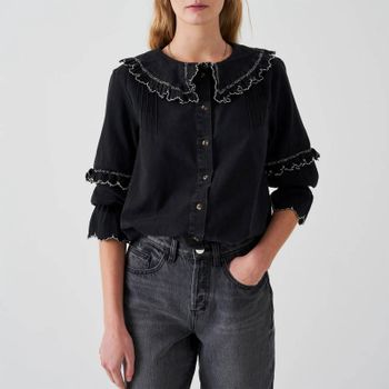 Seventy + Mochi Phoebee Ruffled Cotton Blouse - UK 10