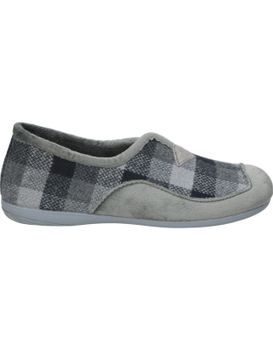 Zapatillas De Casa Cerradas Cosdam 13685 Grises Con Cuadros 42