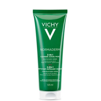 Exfoliante, limpiador y mascarilla Normaderm 3-in-1 Scrub, Cleanser and Mask de Vichy (125 ml)