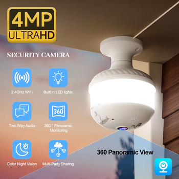 Cámara de seguridad V380 Pro, cámara con foco Wifi de 4MP, visión nocturna a todo Color, detección humana, cámara IP de videovigilancia