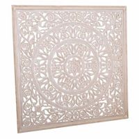 panel de madera artesanal blanco 120x120x25