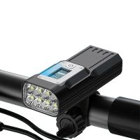 natfire gtr60 display oled luz de bicicleta 2000 lumenes 8 leds bateria de 10000mah recargable usb impermeable ipx5 bloq