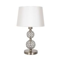 lampara de sobremesa kegan lumit 60w cueroblanco o30x48 cm