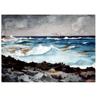 legendarte - cuadro lienzo impresion digital - la costa y las olas - winslow homer - decoracion pared cm 80x110