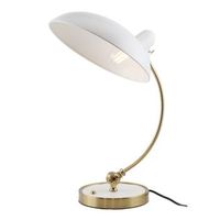 lampara de mesa bofa blanca y dorada con pantalla orientable o29 cm diseno vintage minimalista casquillo e27