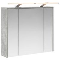 armario con espejo de bano gris concreto 735 x 16 x 625 cm vidaxl