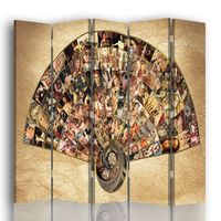 legendarte - biombo renacimiento - maria rita minelli - separador de ambientes para interiores cm 180x170 5 paneles