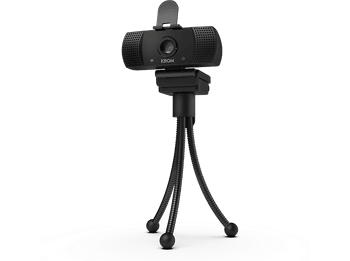 Webcam - Krom Kam, Full HD, 30 FPS, Con micrófono, Ángulo 110º, Para Mac/Windows/Android/Linux, Negro