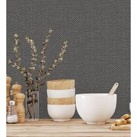papel pintado vinilico lavable de espigas con textura en relieve - delhi 680979 de gaulan - rollo de 10 m x 106 m
